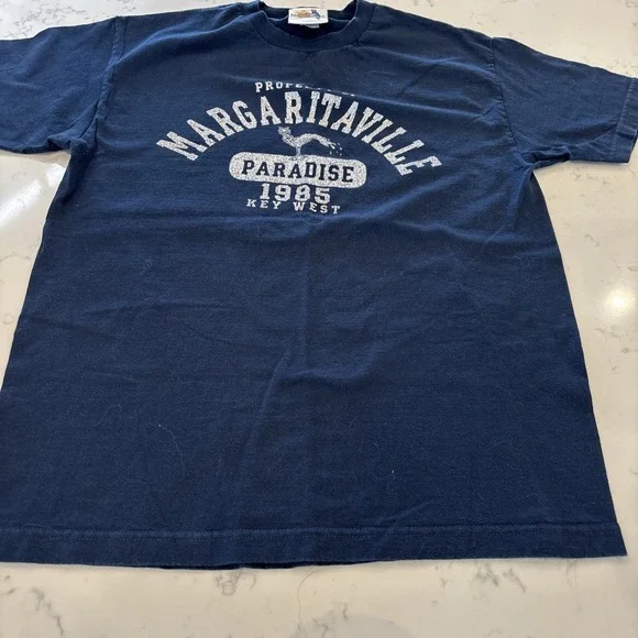 VTG Jimmy Buffet Margaritaville Tshirt Paradise‎ 1985 Key West Navy Blue SZ LG - Picture 6 of 8